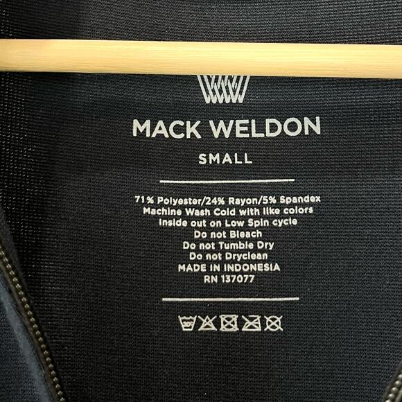 MACK WELDON Mens Size S Full Zip Long Sleeve Knit Jacket Mock Neck Navy Blue - Picture 3 of 8